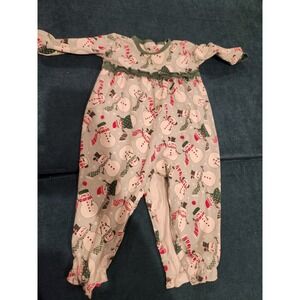 Tesa Babe Snowman Pajamas Sleepsuit Baby Toddler 9 12 Months Christmas Holiday